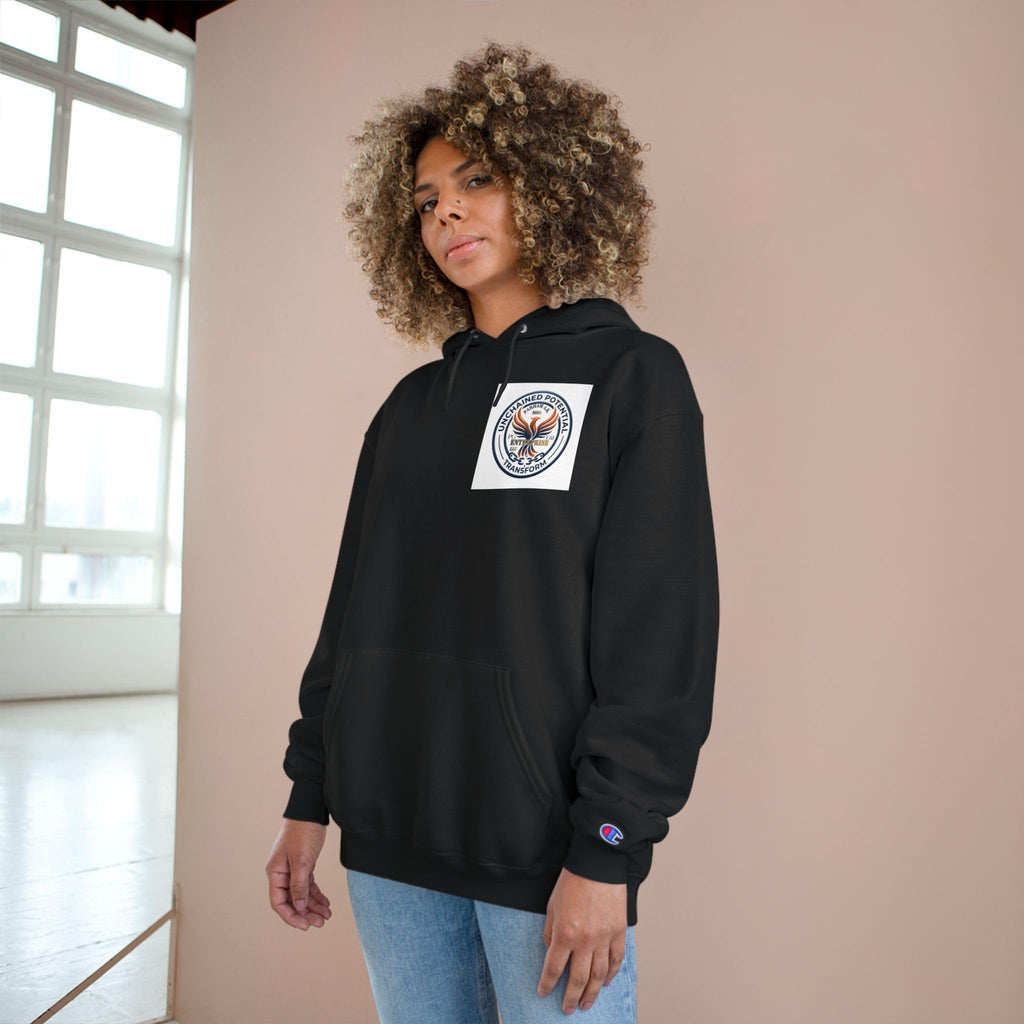Vintage Muscle Car Hoodie | Small Chest Emblem, Back Car Graphic