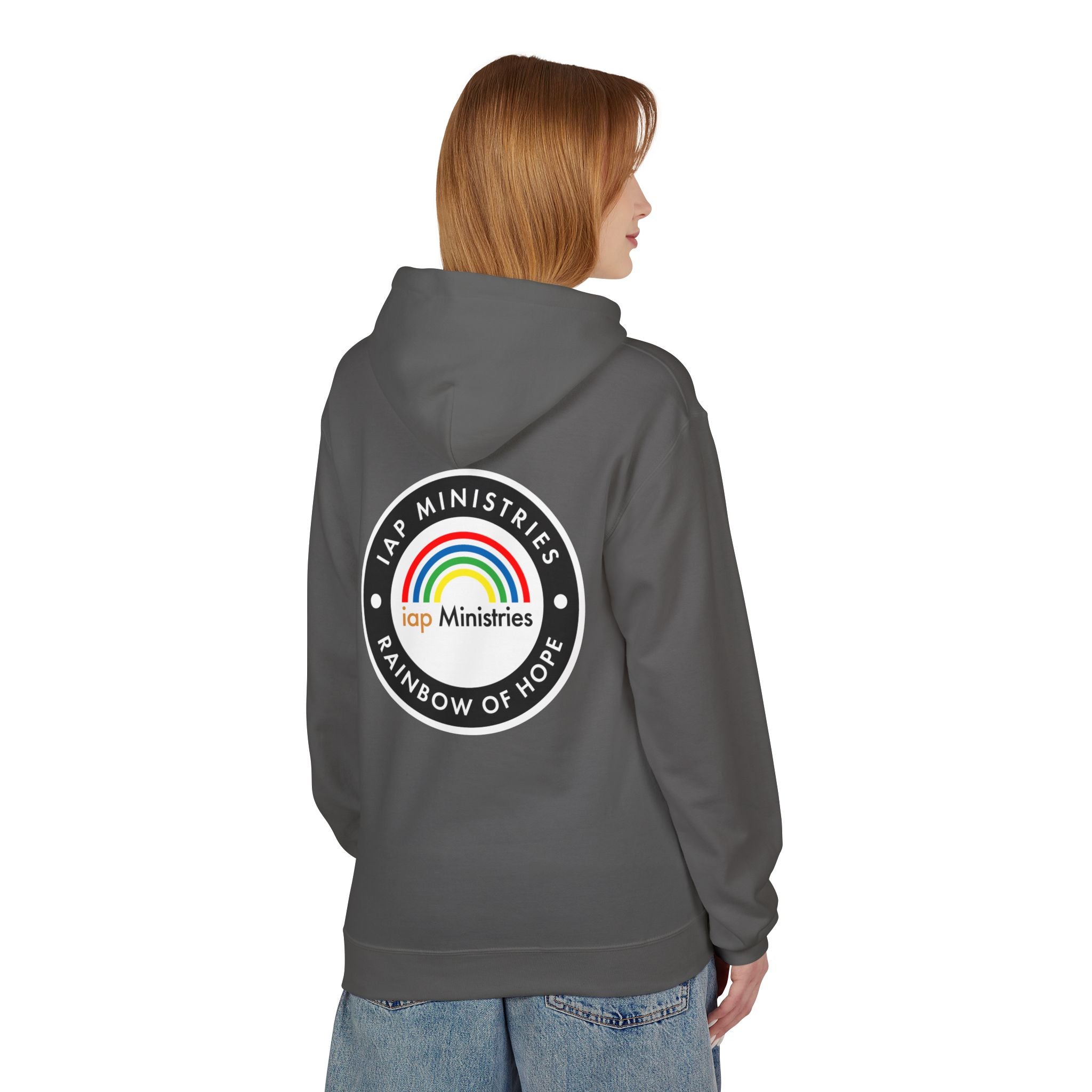 Rainbow of Hope Hoodie — IAP Ministries Logo Pullover