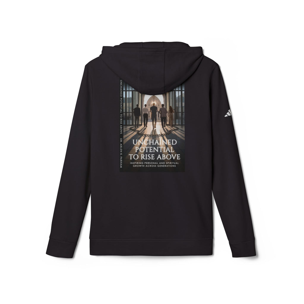 Motivational Photo Hoodie — "Unchained Potential to Rise Above" Graphic Hooded Sweatshirt