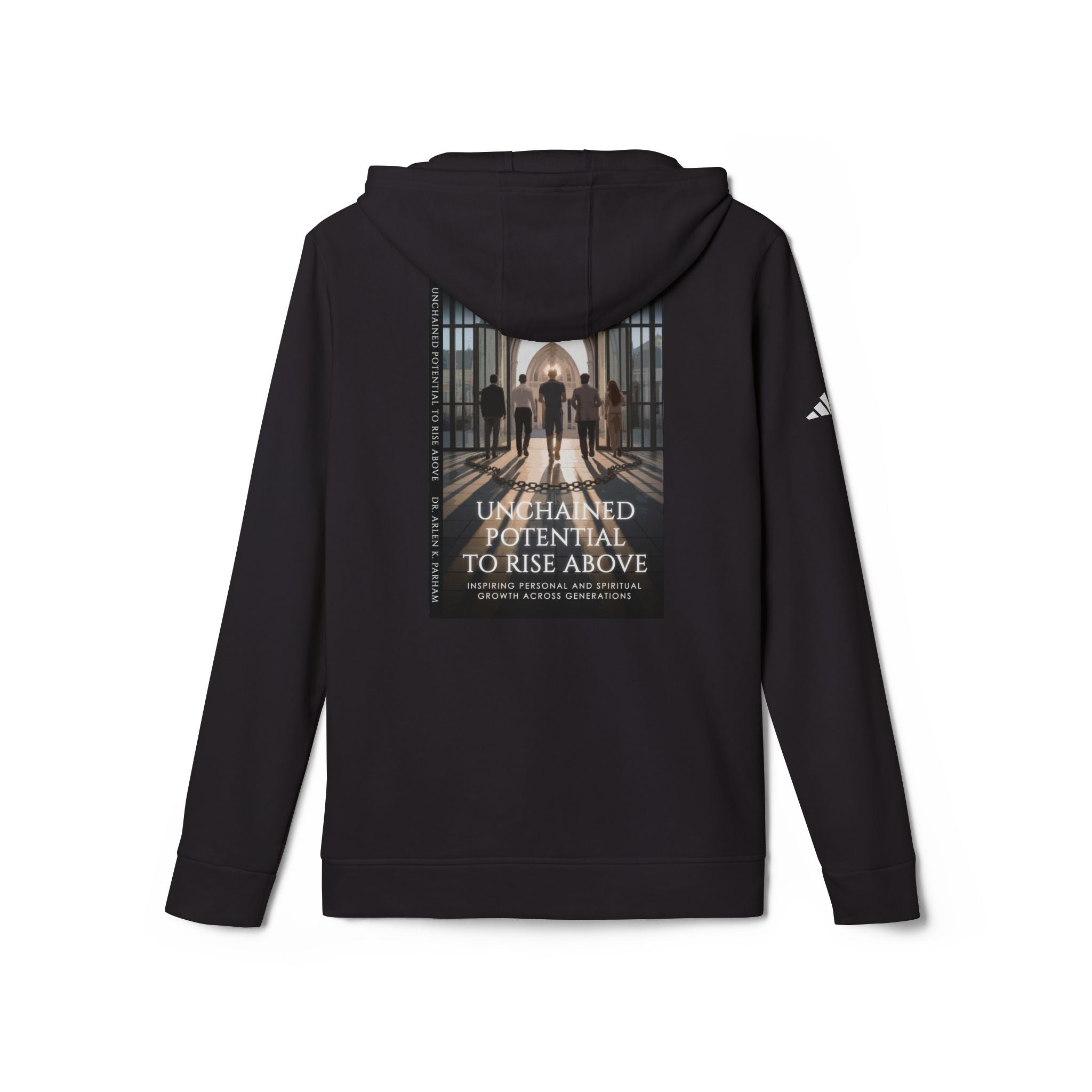 Motivational Photo Hoodie — "Unchained Potential to Rise Above" Graphic Hooded Sweatshirt