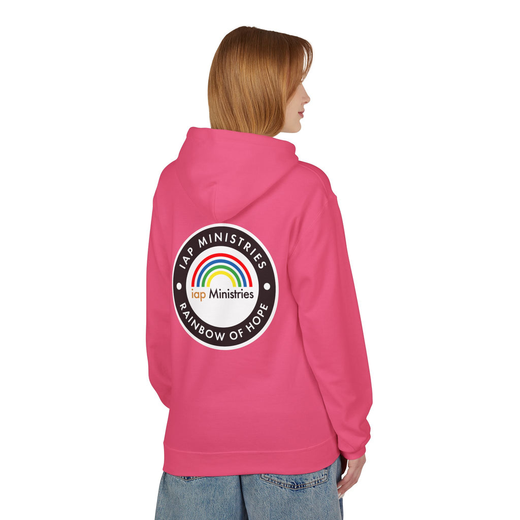Rainbow of Hope Hoodie — IAP Ministries Logo Pullover