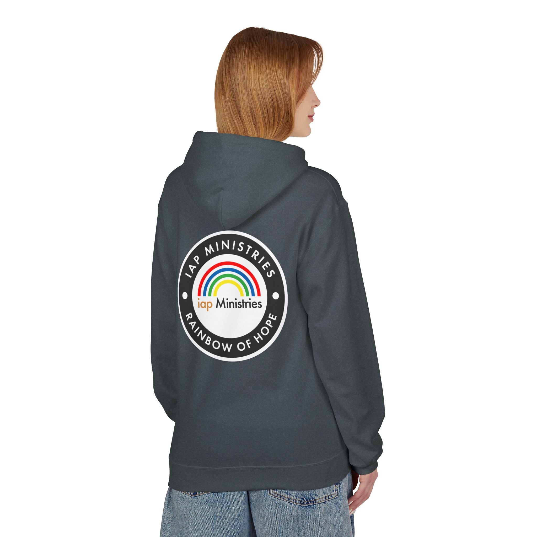 Rainbow of Hope Hoodie — IAP Ministries Logo Pullover