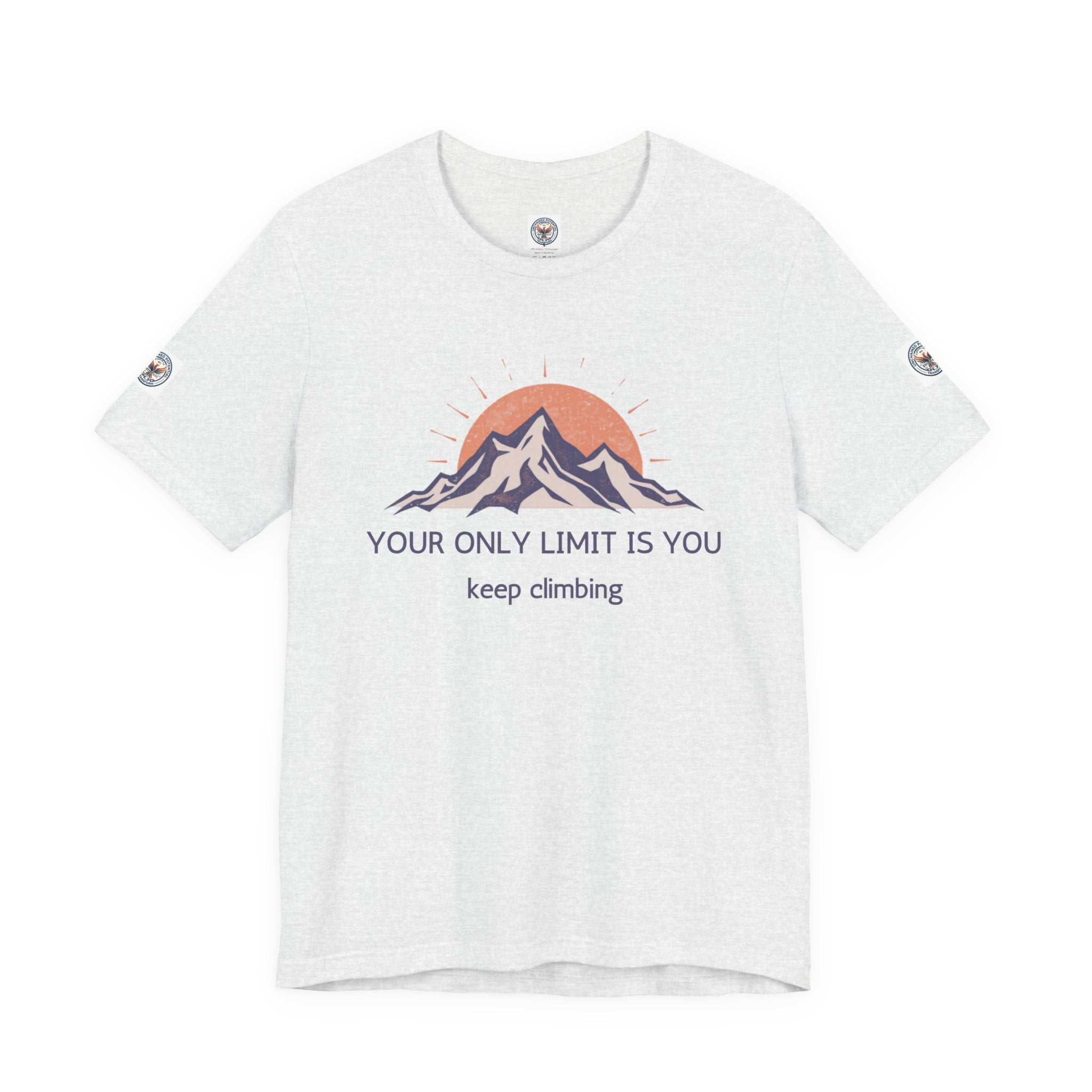 Motivational Mountain Tee — "Your Only Limit Is You" Short Sleeve Shirt