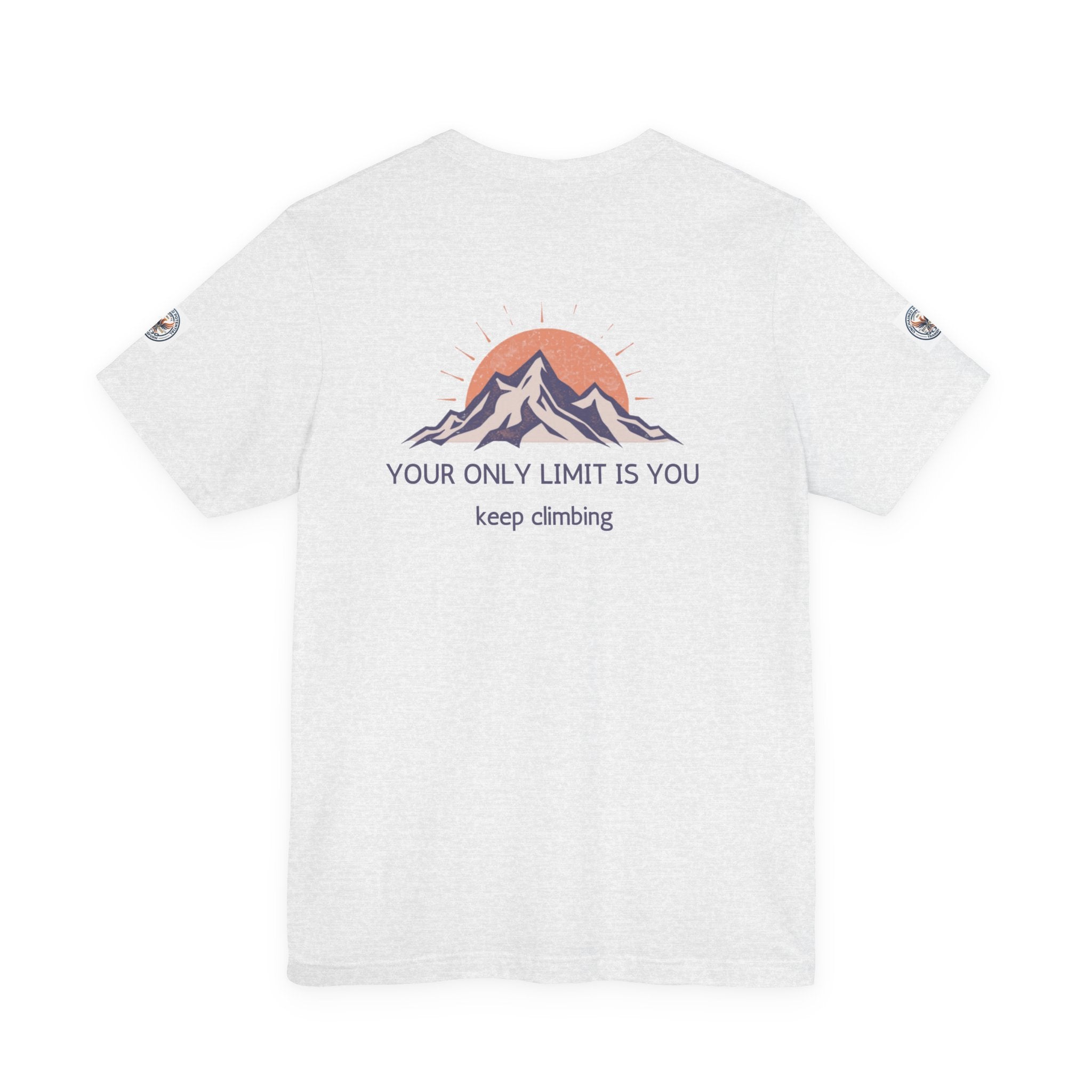 Motivational Mountain Tee — "Your Only Limit Is You" Short Sleeve Shirt