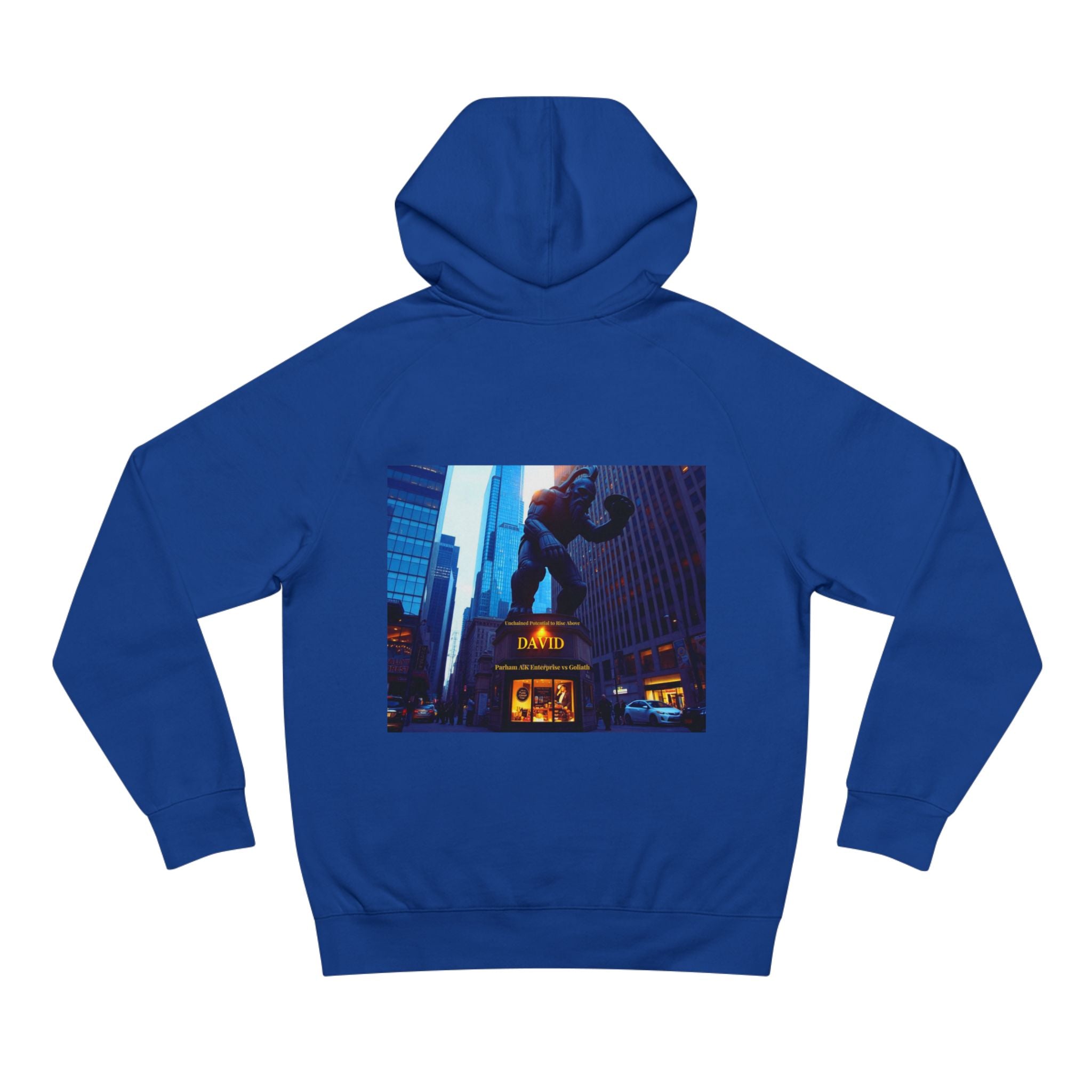 Vintage NYC Street Photo Hoodie — Times Square Statue Graphic Sweatshirt