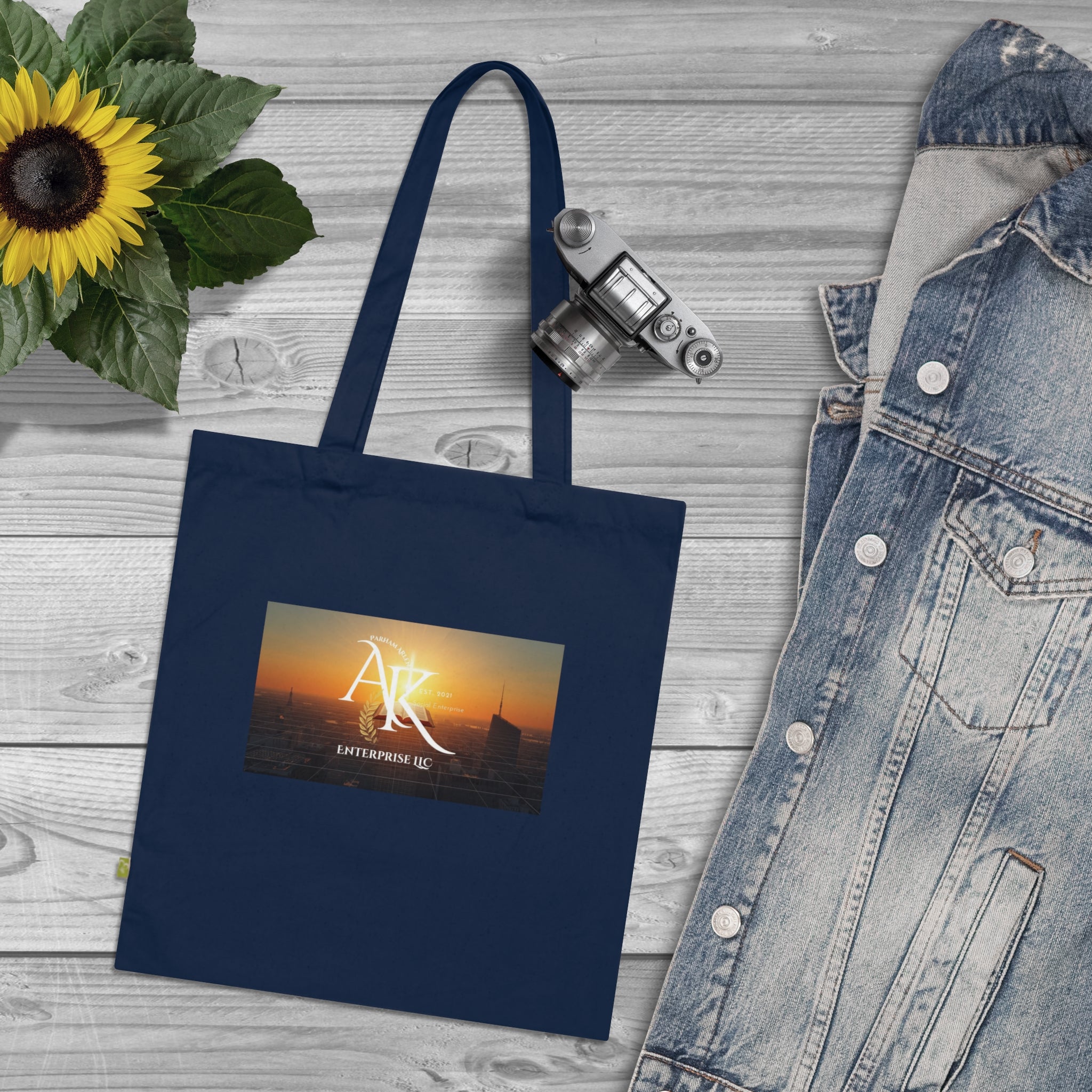 Sunset Harbor Tote Bag — 'Ark' Logo Organic Cotton Beach Tote