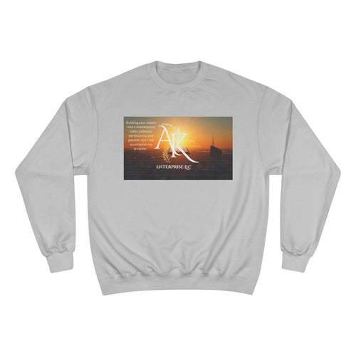 Champion Sweatshirt — 'AR' Sunrise Logo Crewneck (Motivational Cityscape)