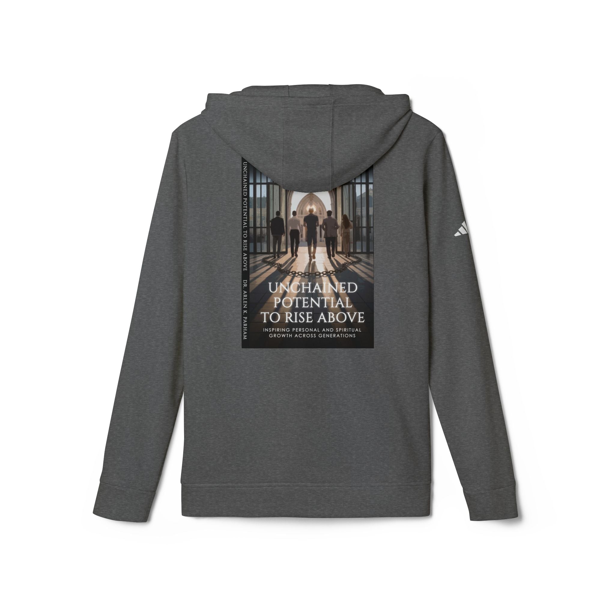 Motivational Photo Hoodie — "Unchained Potential to Rise Above" Graphic Hooded Sweatshirt