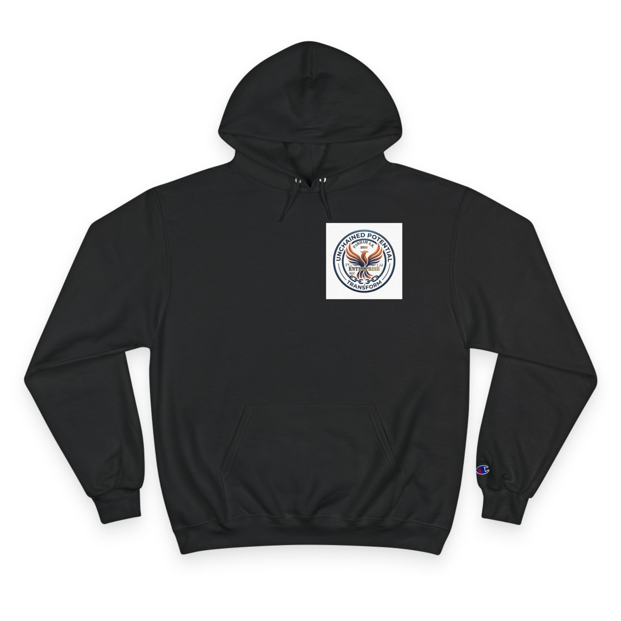 Vintage Muscle Car Hoodie | Small Chest Emblem, Back Car Graphic