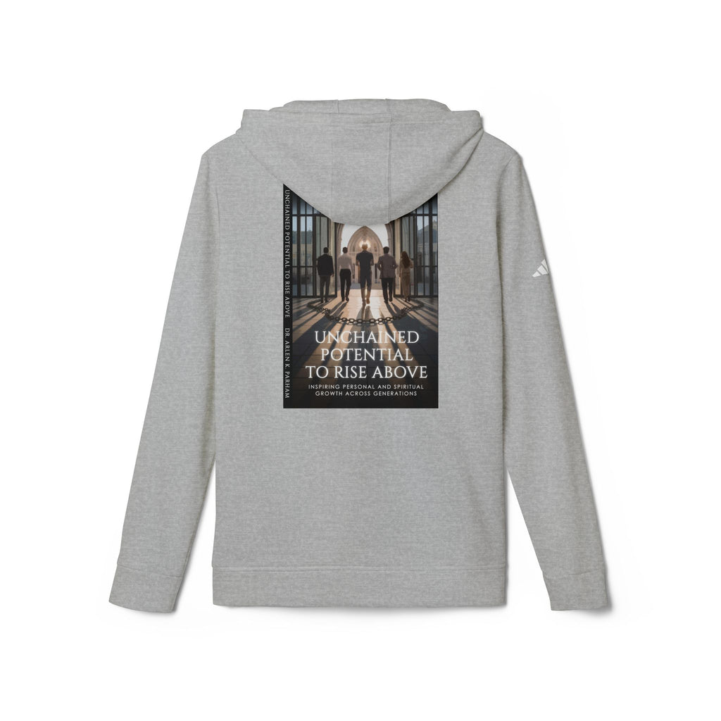 Motivational Photo Hoodie — "Unchained Potential to Rise Above" Graphic Hooded Sweatshirt