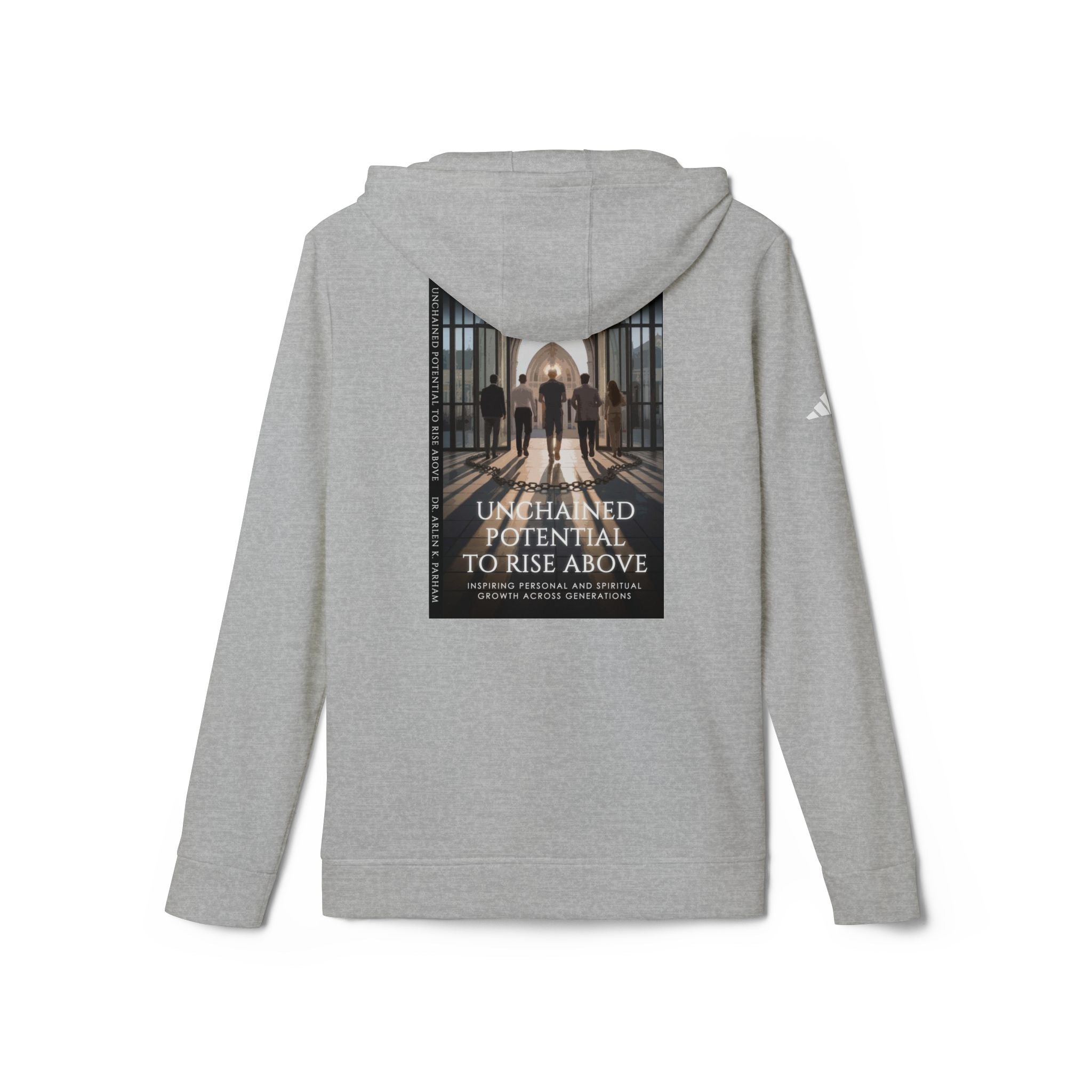 Motivational Photo Hoodie — "Unchained Potential to Rise Above" Graphic Hooded Sweatshirt