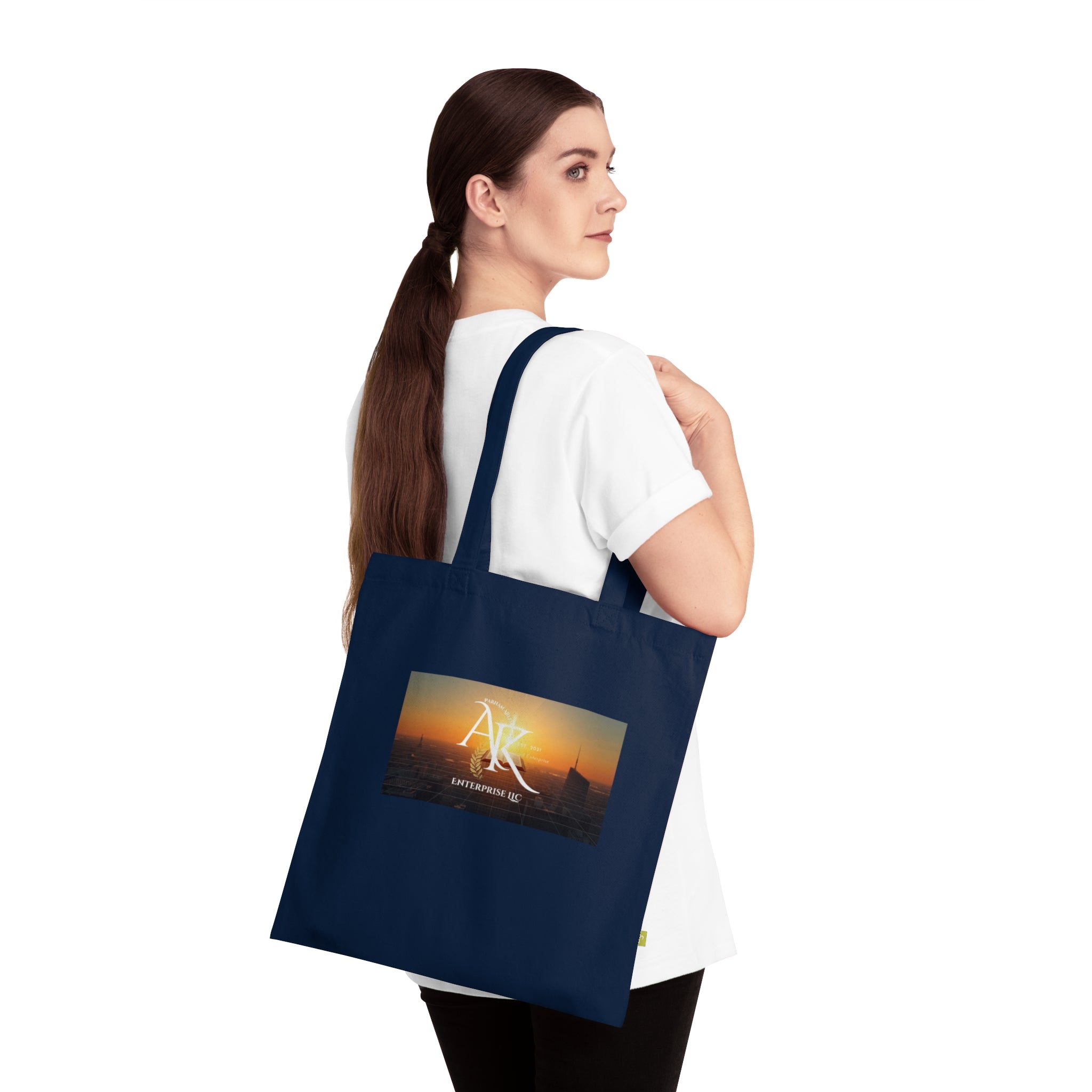 Sunset Harbor Tote Bag — 'Ark' Logo Organic Cotton Beach Tote