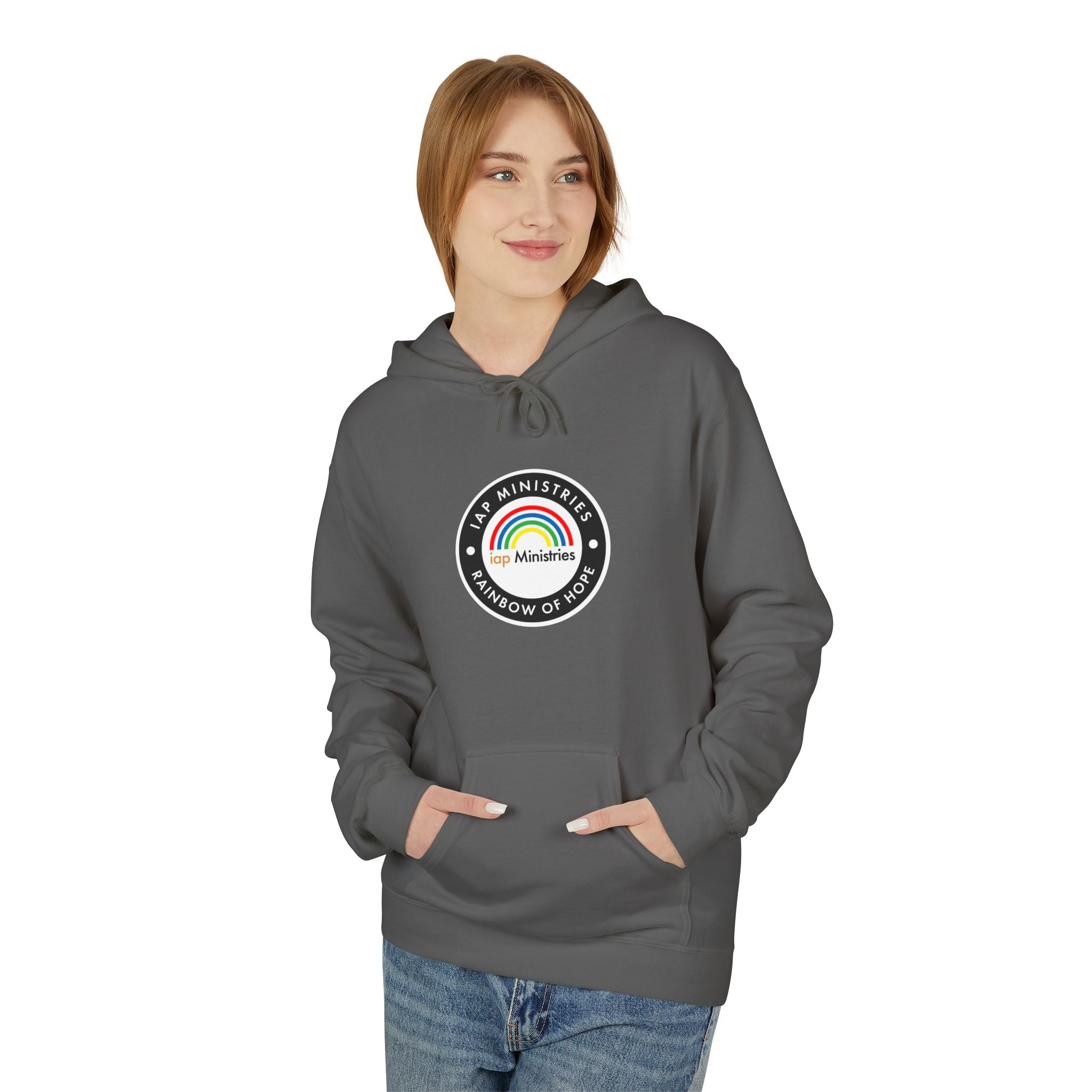 Rainbow of Hope Hoodie — IAP Ministries Logo Pullover