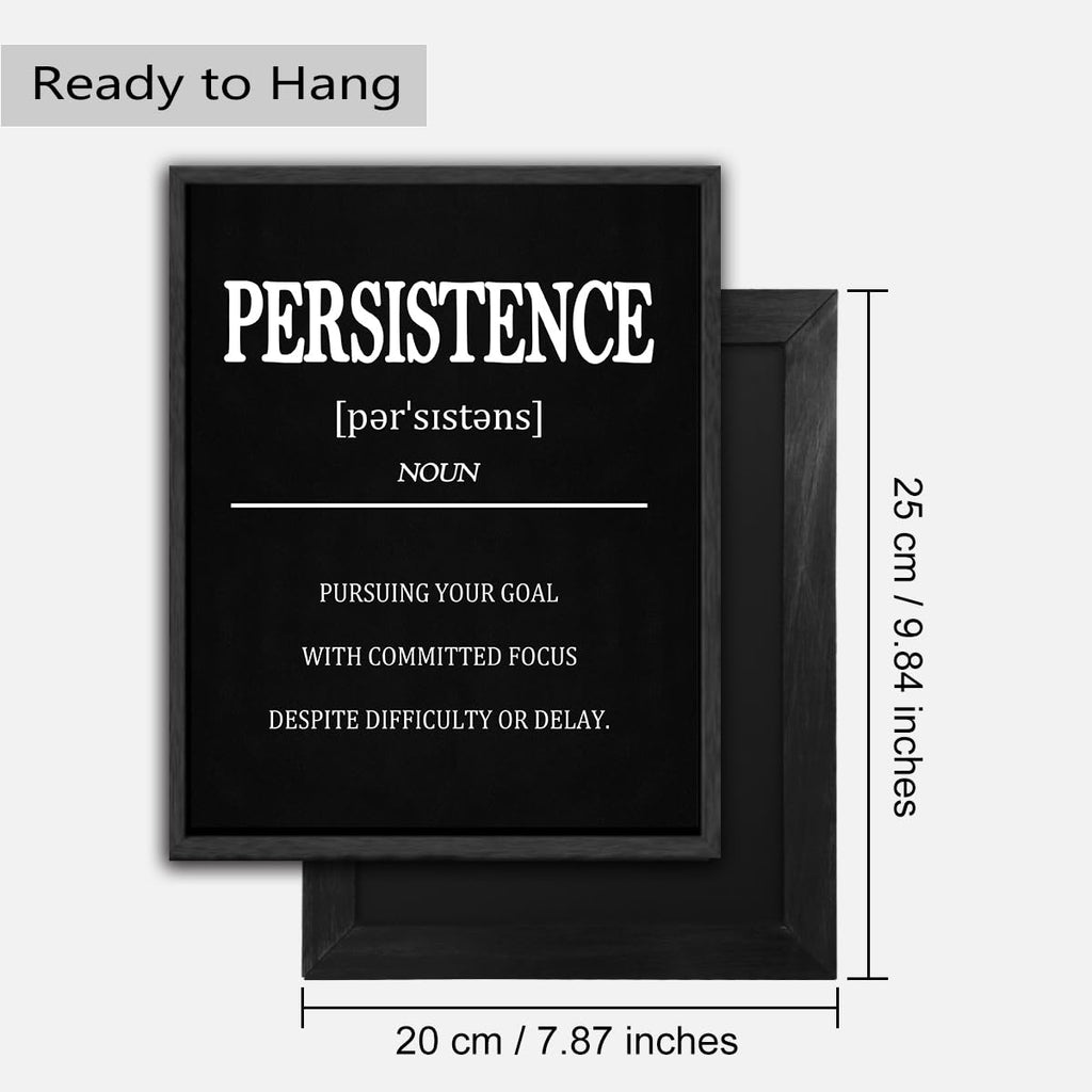 Drsoum Inspirational Office Wall Art - Motivational Quotes for Living Room - Encouraging Canvas Posters for Bedroom - Sayings for Wall Decor - 8” x10” x6 PCS (FRAMED)
