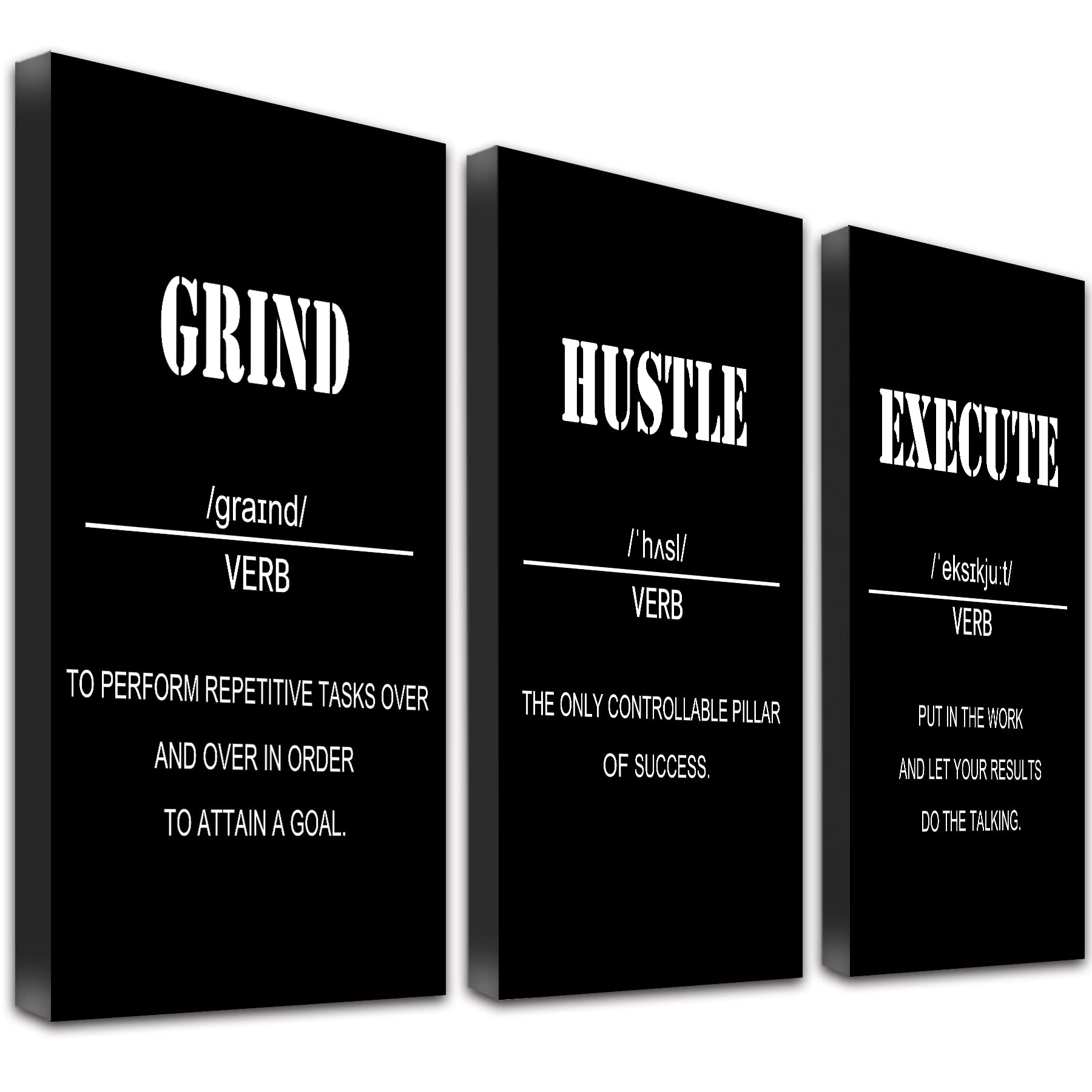 Drsoum Inspirational Office Wall Art - Motivational Quotes for Living Room - Encouraging Canvas Posters for Bedroom - Sayings for Wall Decor - 8” x10” x6 PCS (FRAMED)