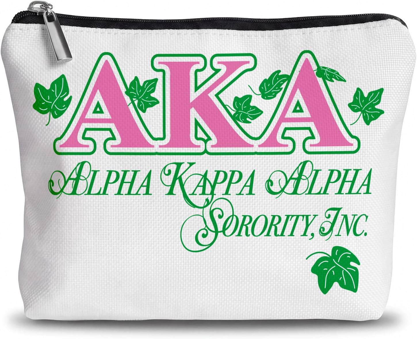 AKA Makeup Bag for Women Mom, AKA Paraphernalia Cosmetic Bag for Sisters, Pink and Green Decor Travel Toiletry Bag for Friends, AKA Sorority Gifts for Women