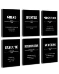 Drsoum Inspirational Office Wall Art - Motivational Quotes for Living Room - Encouraging Canvas Posters for Bedroom - Sayings for Wall Decor - 8” x10” x6 PCS (FRAMED)
