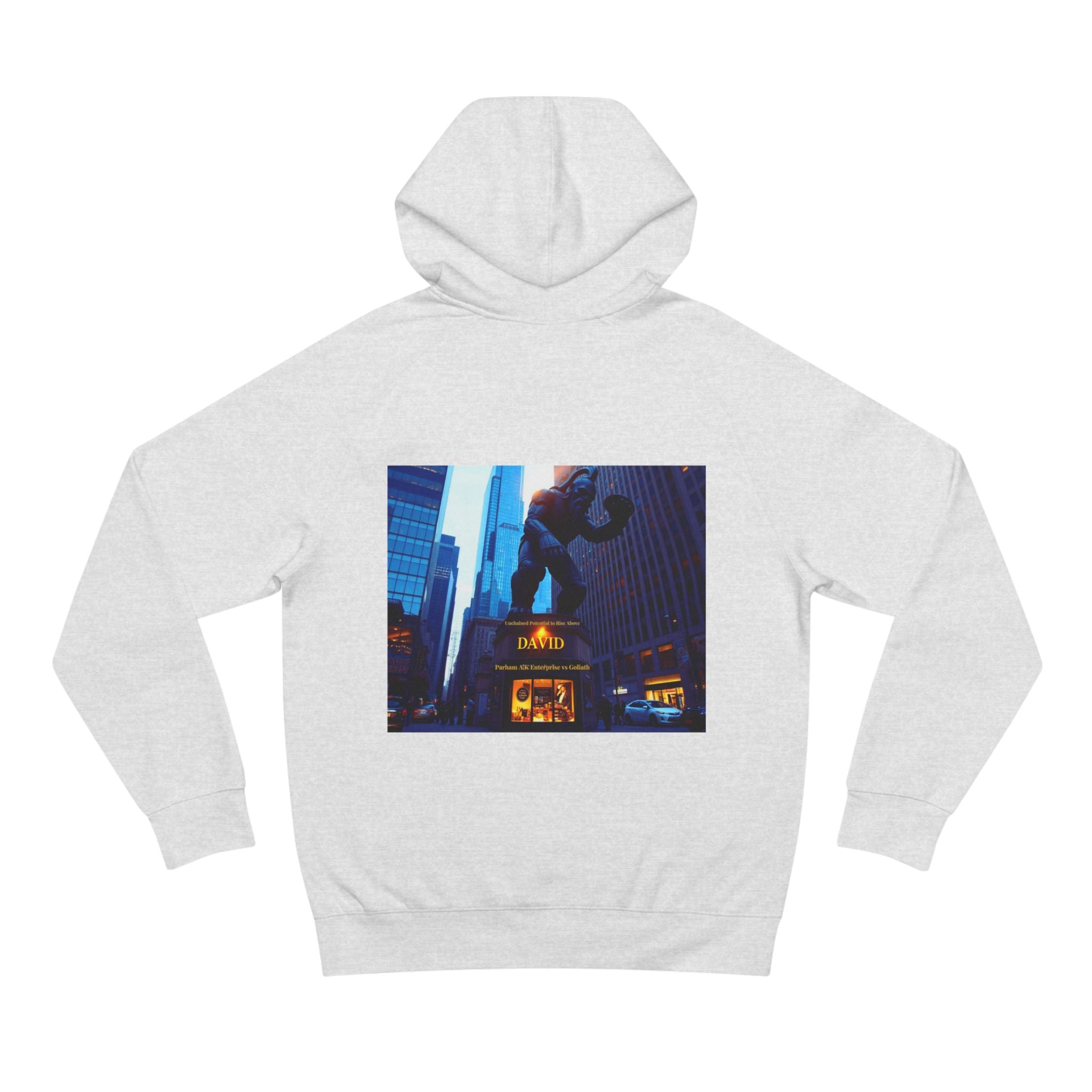 Vintage NYC Street Photo Hoodie — Times Square Statue Graphic Sweatshirt