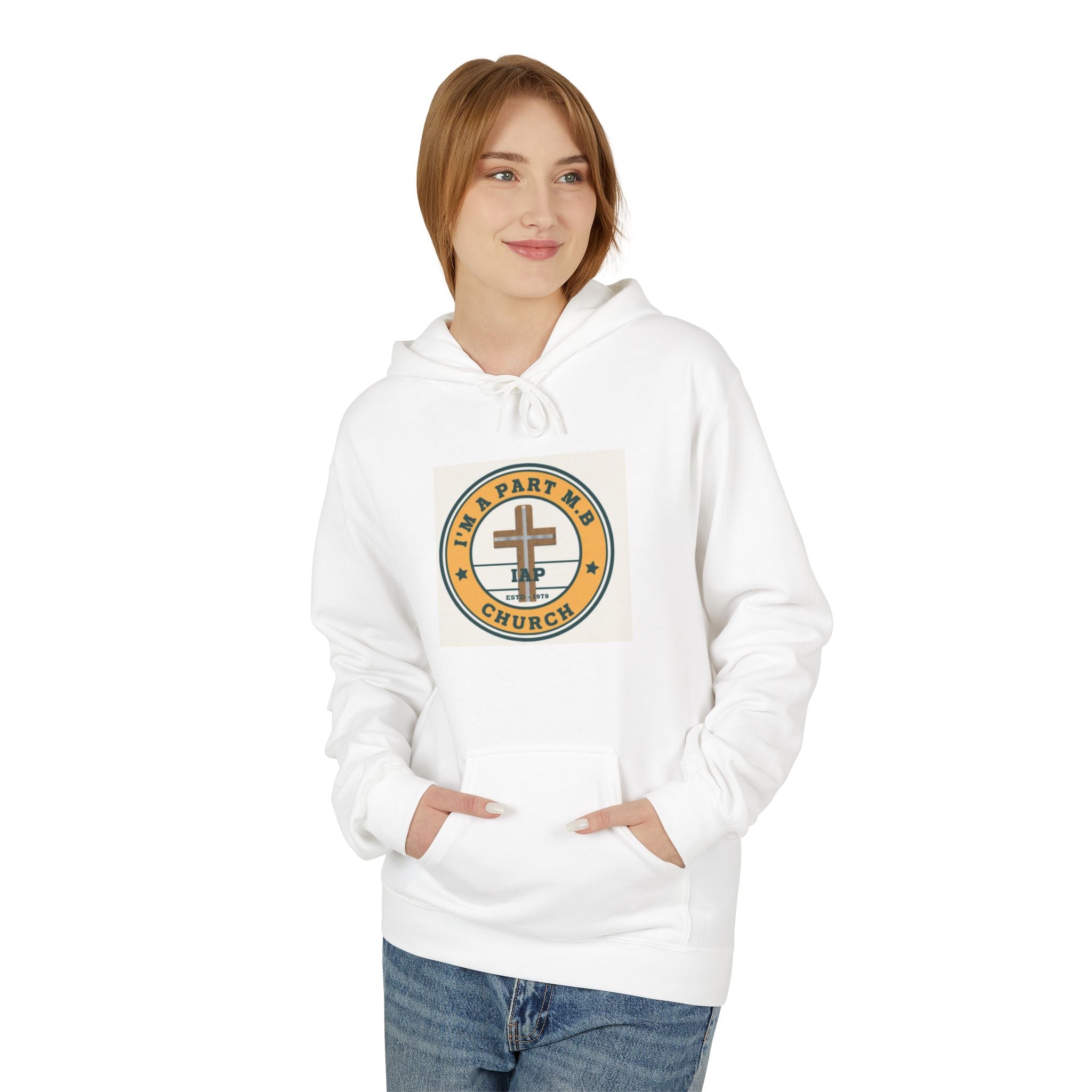 Church Crest Hoodie — "I'm A Part M-B" Faith Pullover